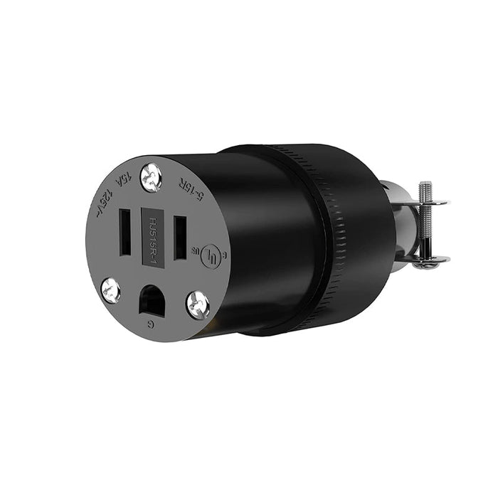 Plug 15A/110V w/Clamp - Female (Black)