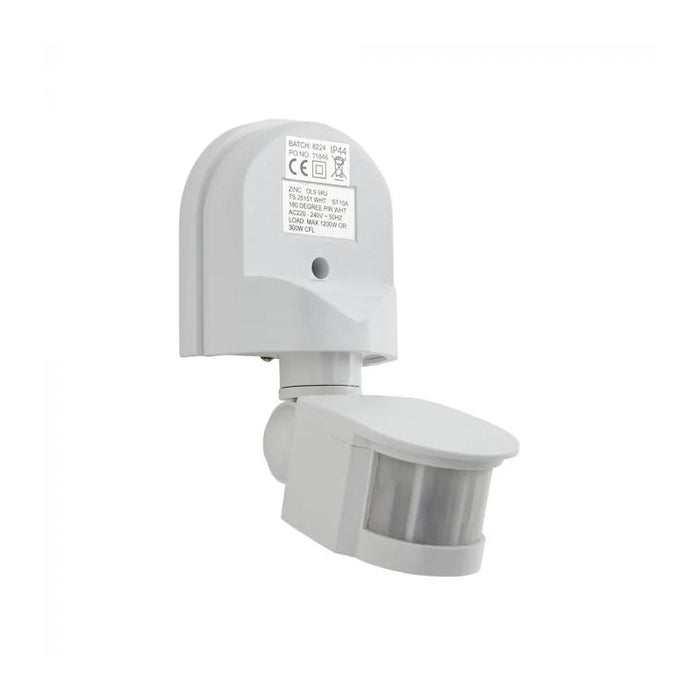 Stand Alone PIR Sensor Projection 180deg vision White