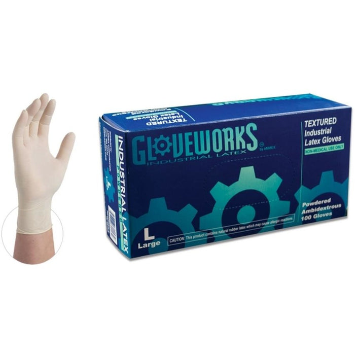 Powdered, Industrial, Disposable Latex Glove